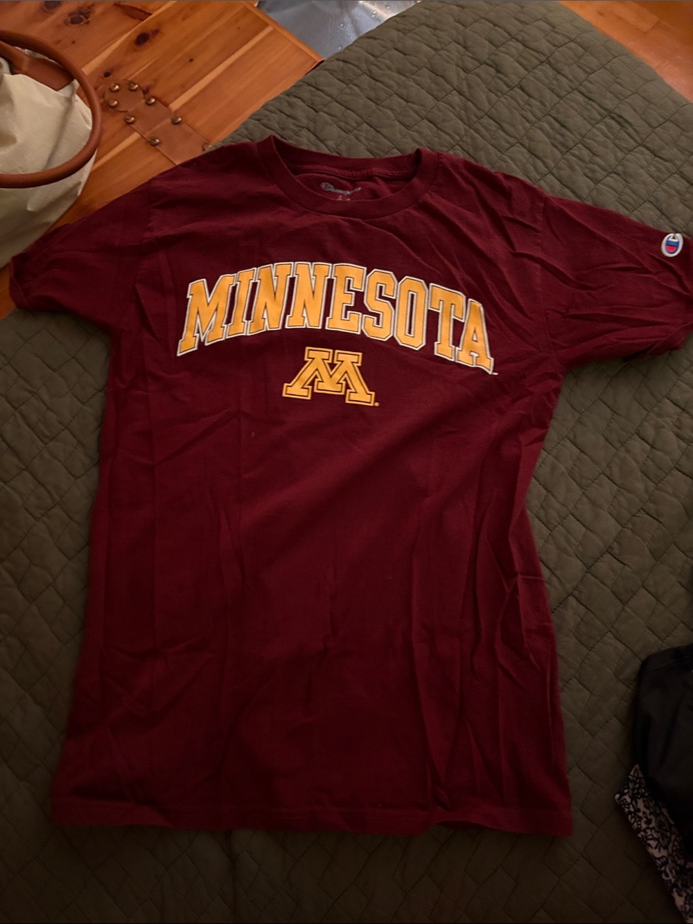 Champion Maroon Kids' Minnesota Graphic Tee with Gold Print